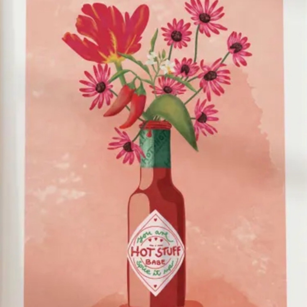 Flowers & Hot Sauce Poster Print Art